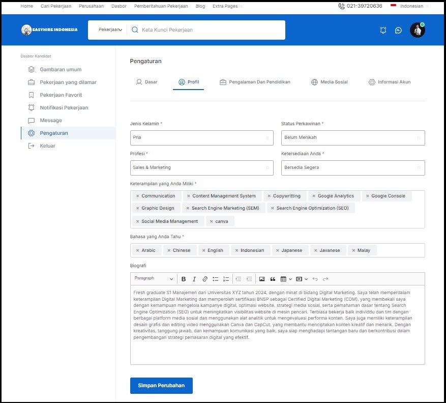Cara Membuat akun Baru di Easyhire